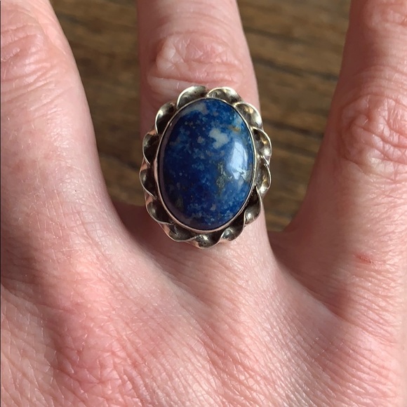 Vintage Blue Feldspar Sterling Silver Ring - Picture 4 of 6